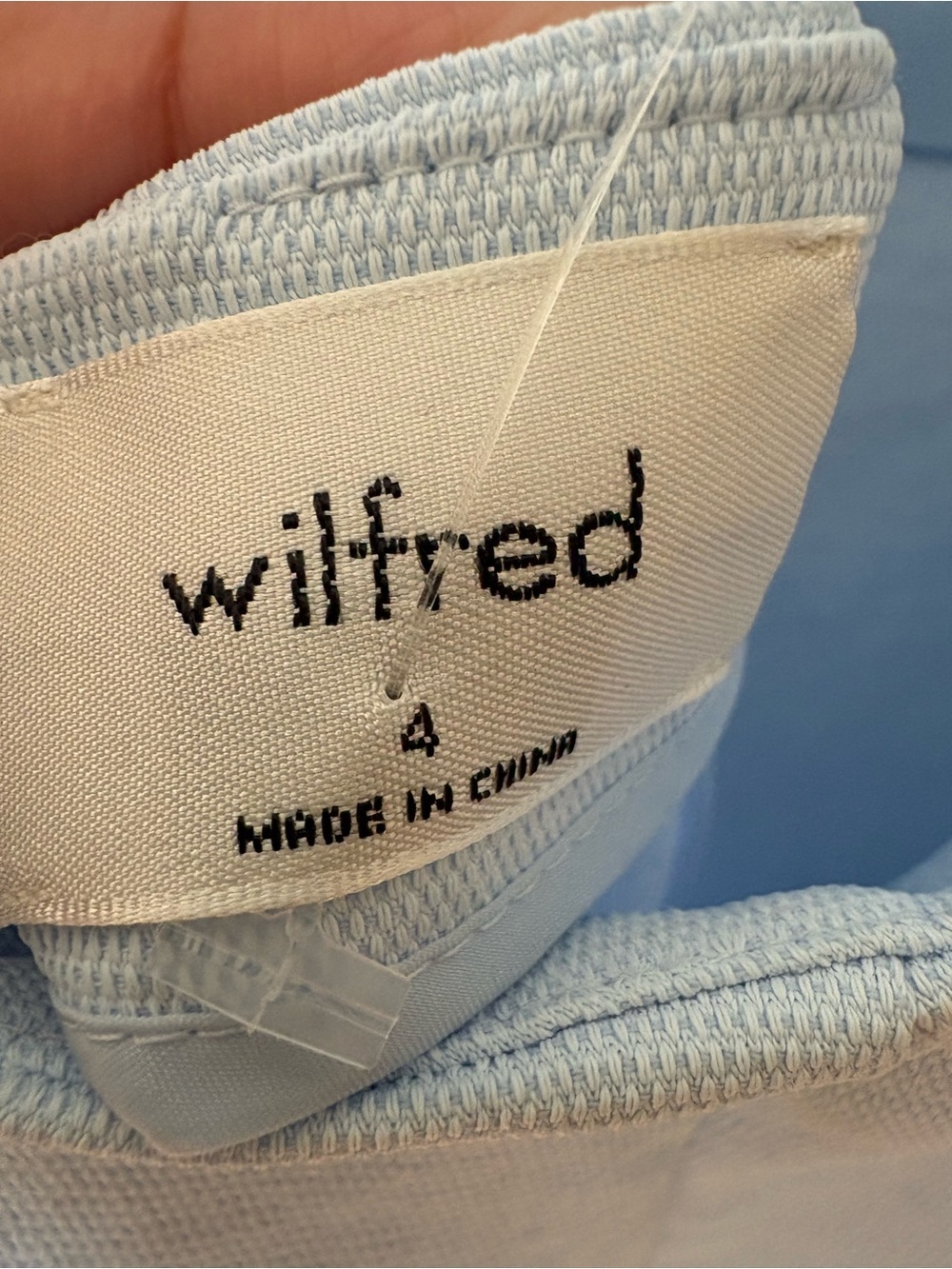 Aritzia Wilfred Aperture Tie-Back Mini Dress Light Blue Size 4 - Picture 4 of 7